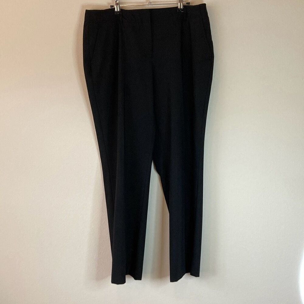 Lands' End Womens Black Wool Blend Dress Pants Size 16 Professional Trousers
